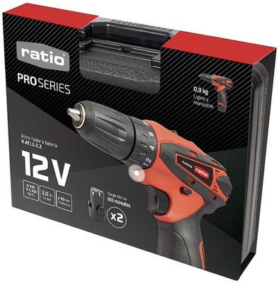 Taladro atornillador bater�a RATIO R-AT12-2.2